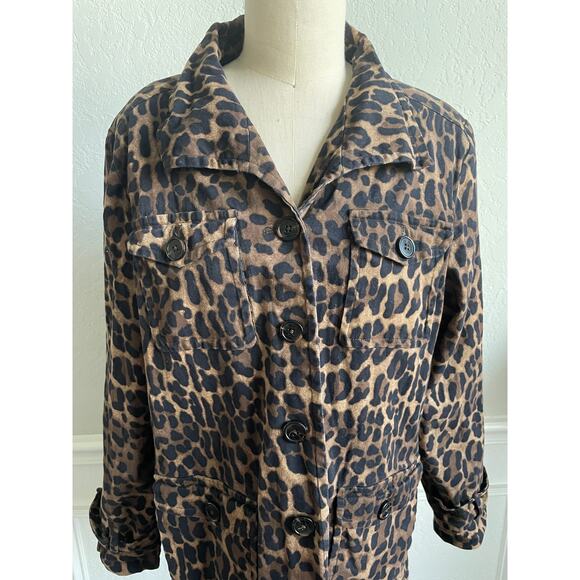 Linea by Louis Dell’Olio Leopard Print Utility Jacket Large - Picture 7 of 10